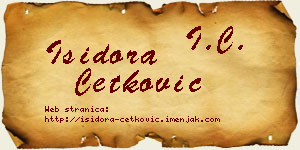 Isidora Ćetković vizit kartica